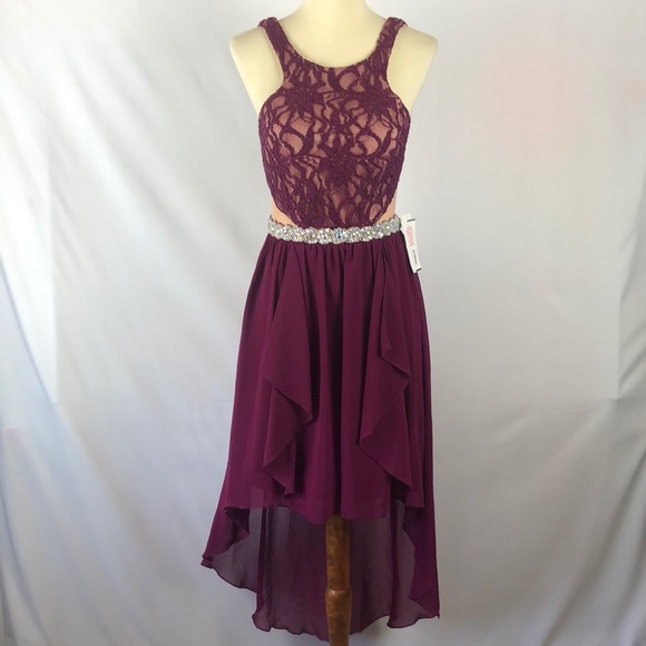 Jodi Kristopher Dresses & Skirts - Jodi Kristopher Magenta Lace Jeweled Party Dress - Size 5 Juniors NWT